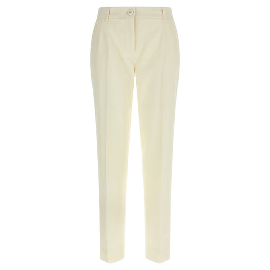Dolce & Gabbana White Virgin Wool Dress Pants