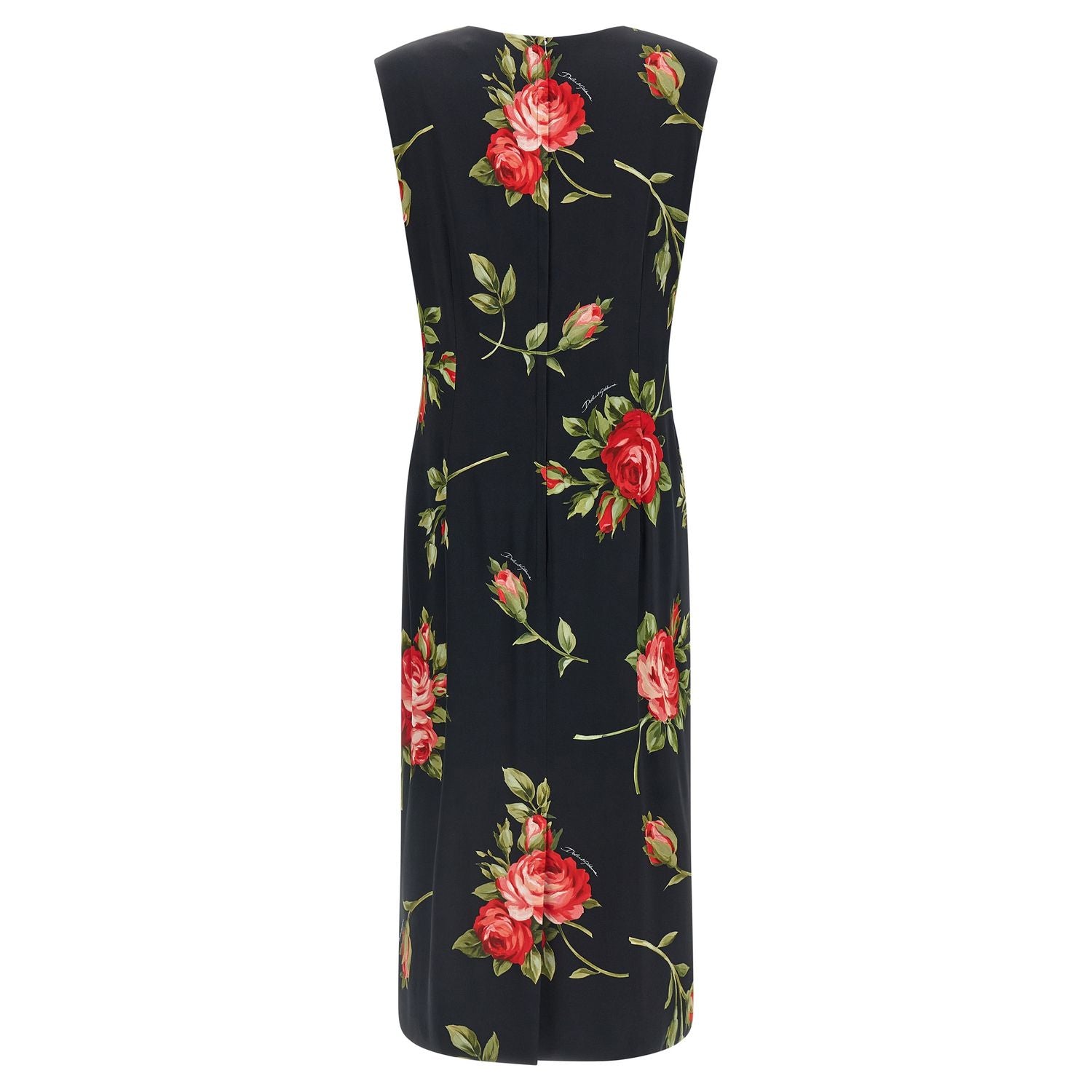 Dolce & Gabbana Black Viscose Midi Dress
