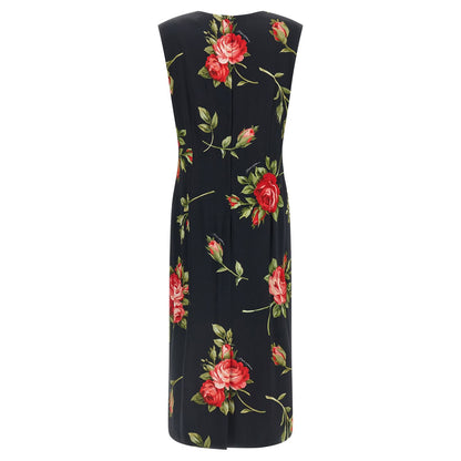 Dolce & Gabbana Black Viscose Midi Dress