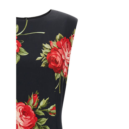 Dolce & Gabbana Black Viscose Midi Dress