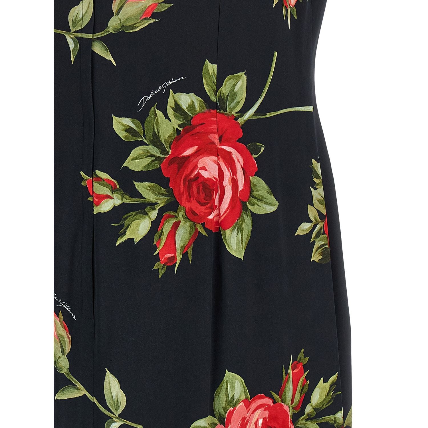 Dolce & Gabbana Black Viscose Midi Dress