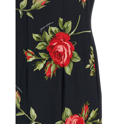 Dolce & Gabbana Black Viscose Midi Dress