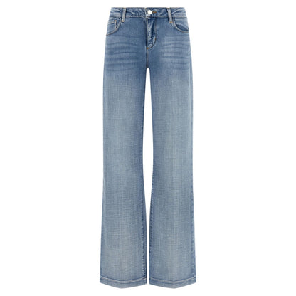L'Agence Blue Cotton Straight-Leg Jeans
