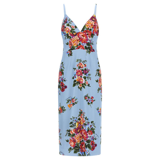Dolce & Gabbana Blue Viscose Midi Dress