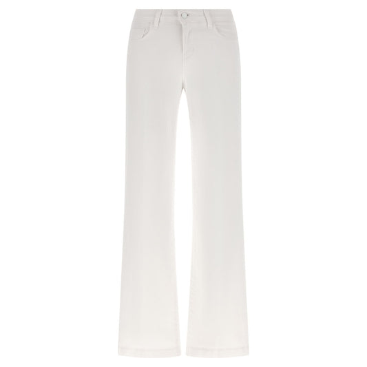 L'Agence White Cotton Straight-Leg Jeans
