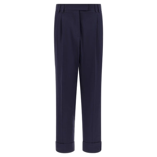 Alberto Biani Blue Cotton Pants