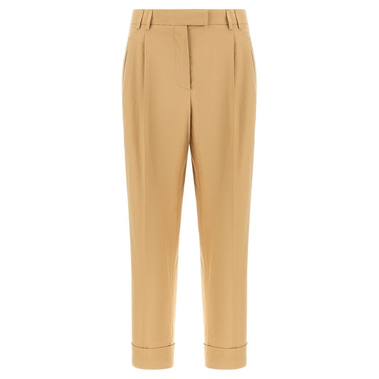 Alberto Biani Beige Cotton Casual Pants