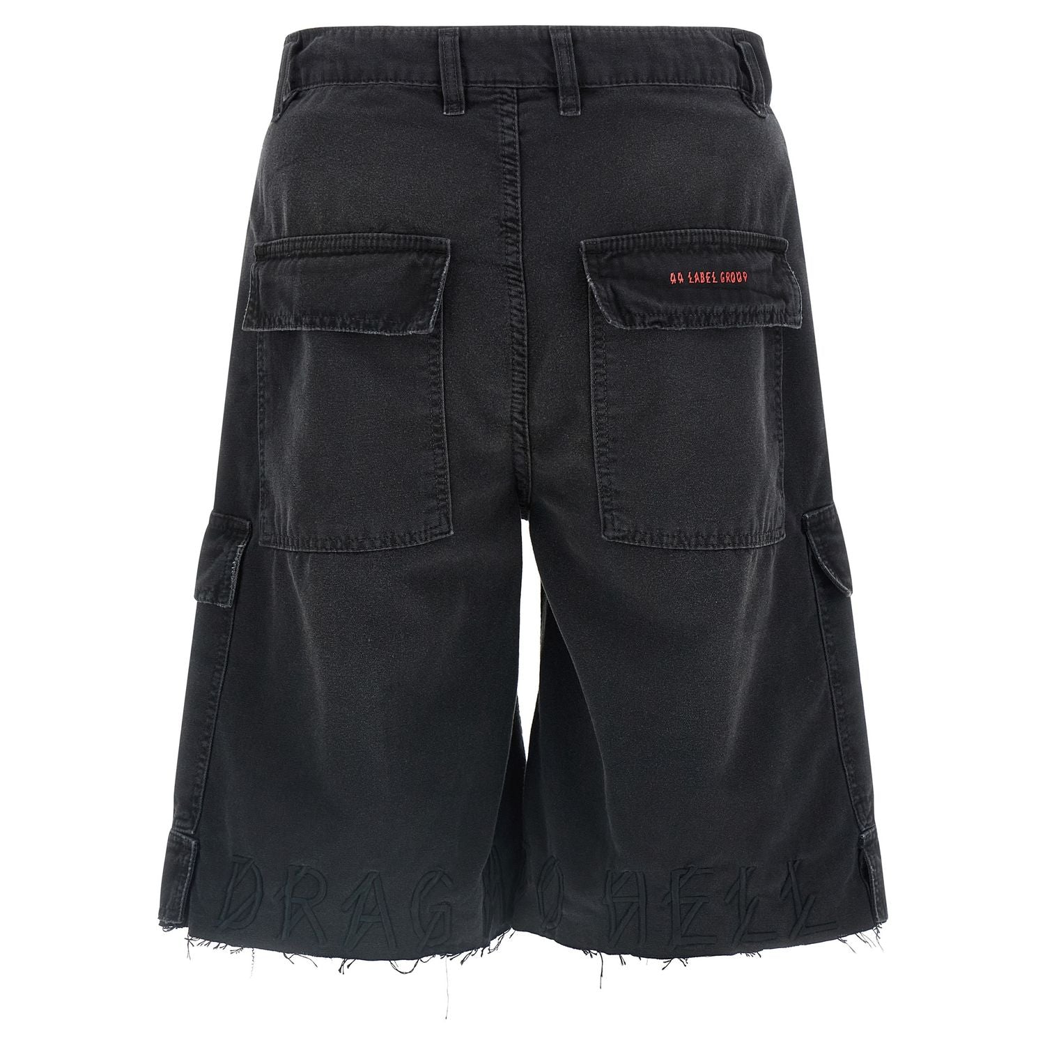 44 Label Group Black Cotton Bermuda Shorts