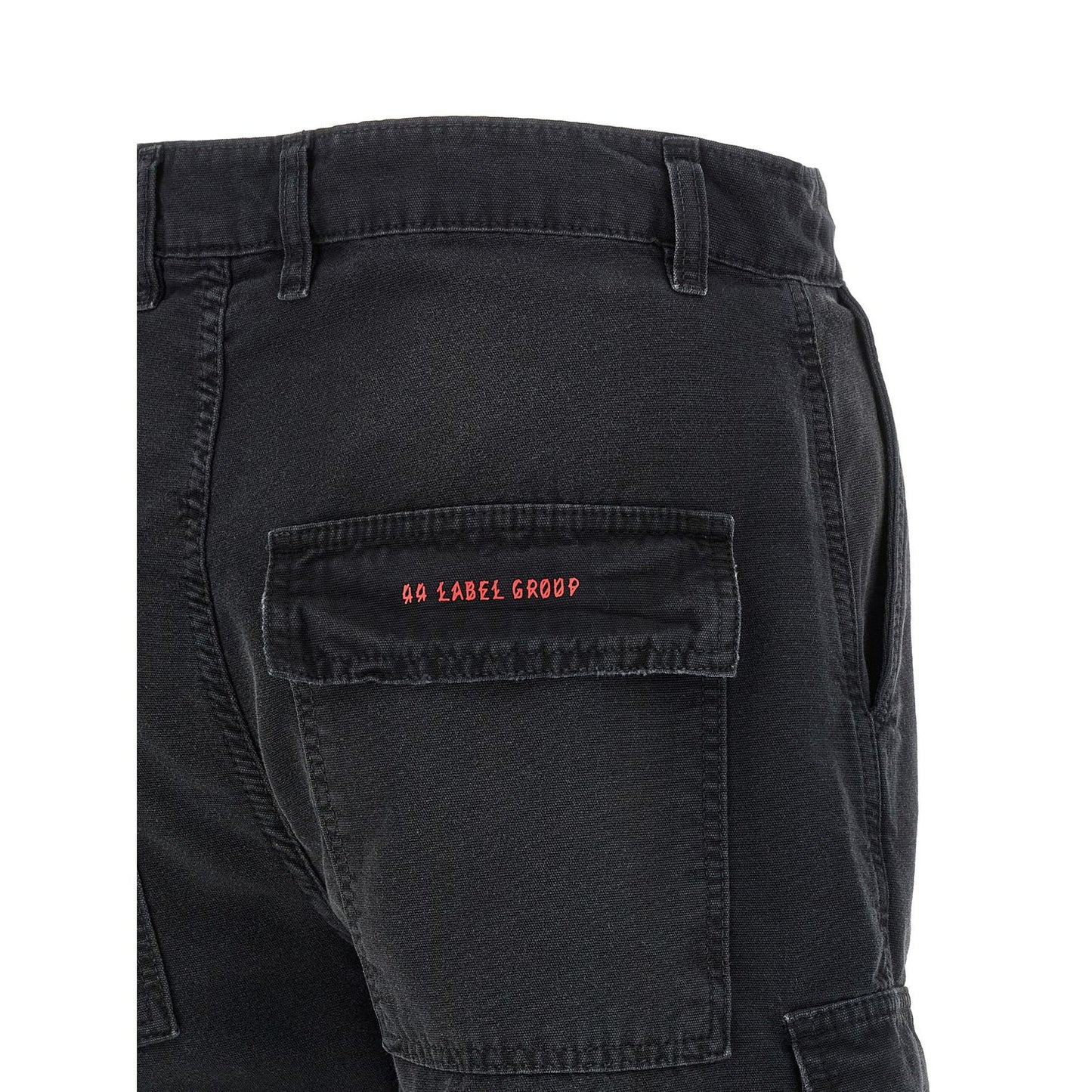 44 Label Group Black Cotton Bermuda Shorts
