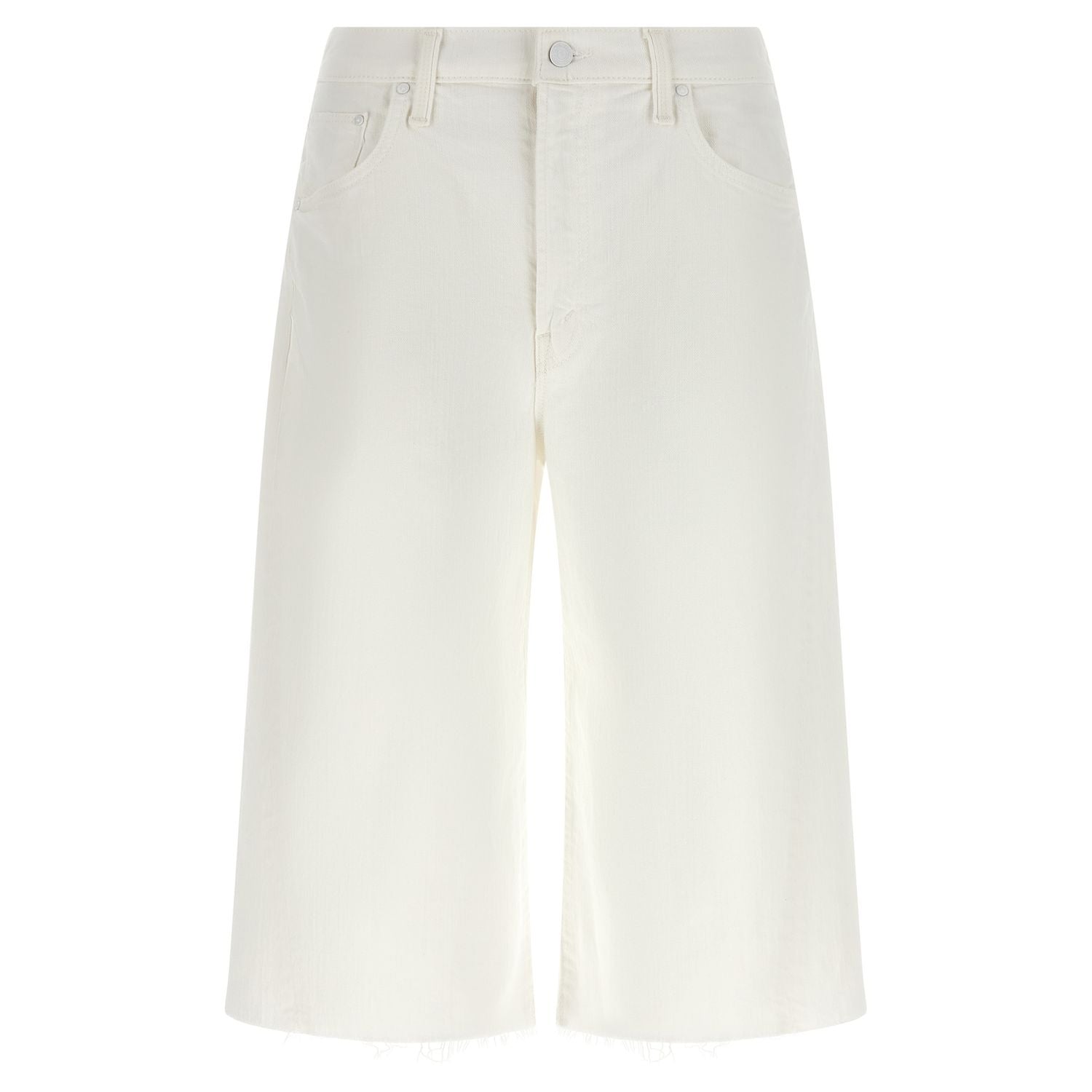 Mother Denim White Cotton Bermuda Shorts