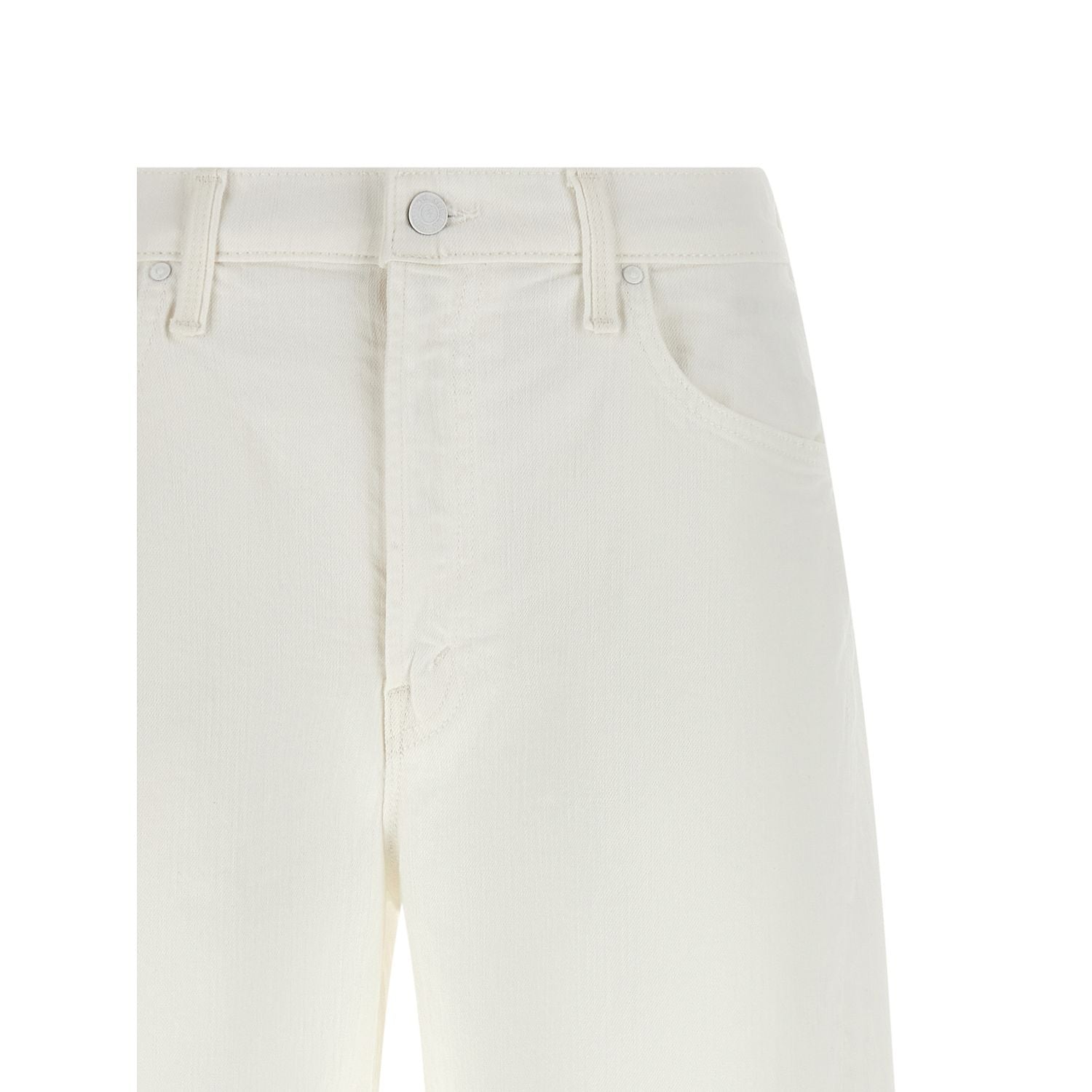 Mother Denim White Cotton Bermuda Shorts