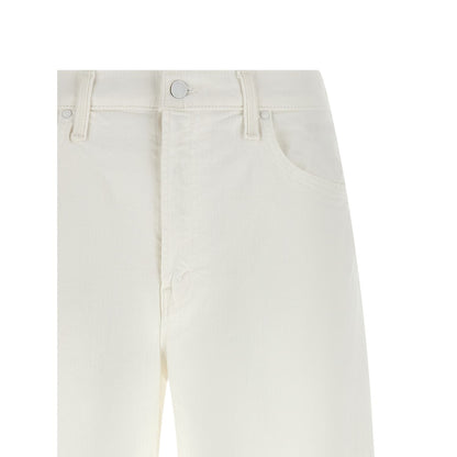 Mother Denim White Cotton Bermuda Shorts