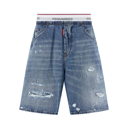 Dsquared² Blue Cotton Bermuda Shorts