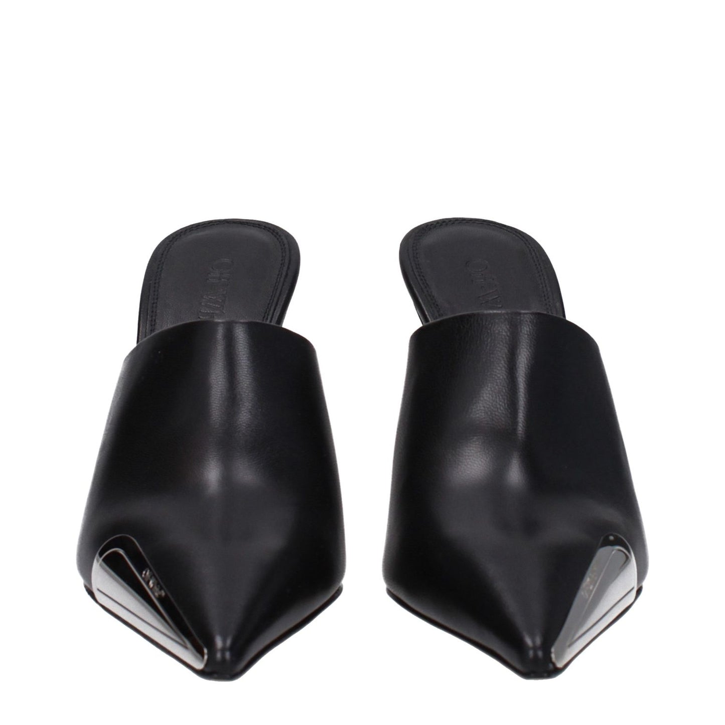 Off-White Black Leather High Heel Pumps