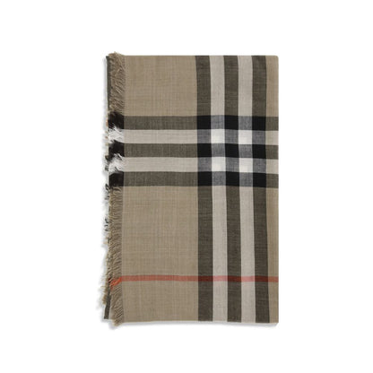 Burberry Beige Wool Oves Aries Scarf