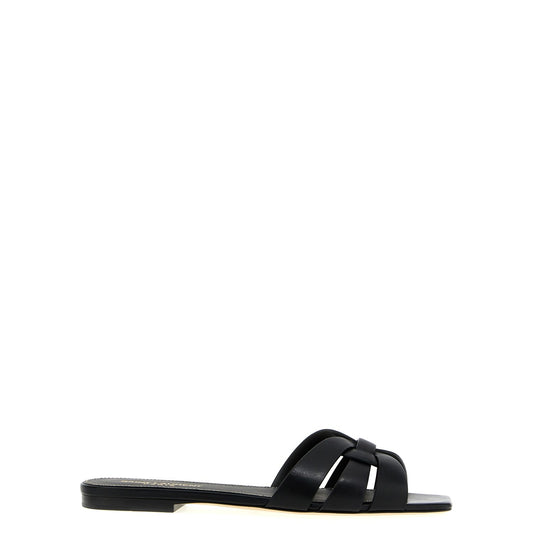 Saint Laurent Black Calfskin Slides