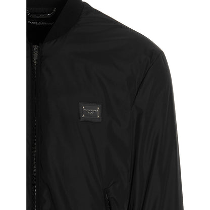 Dolce & Gabbana Black Polyamide Bomber
