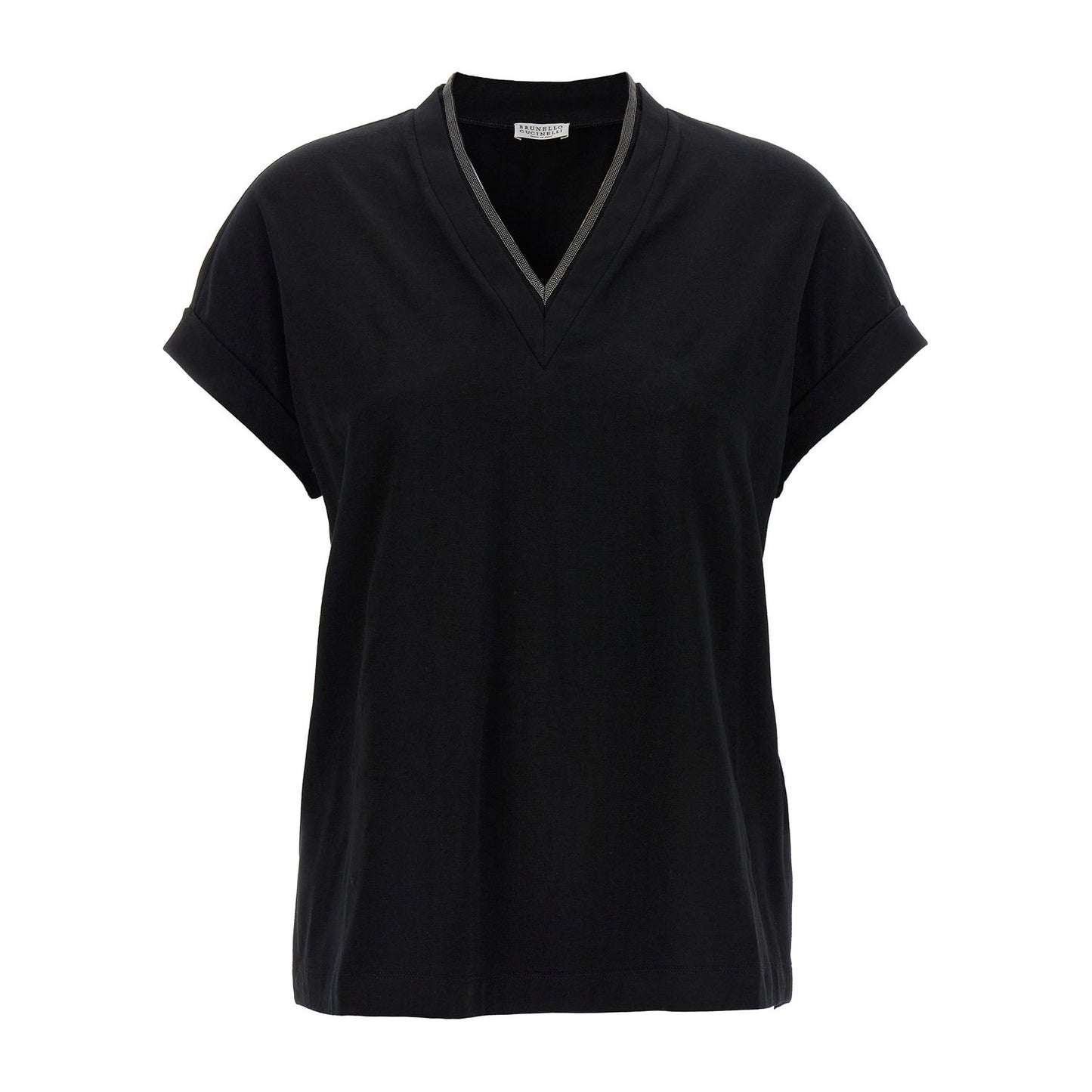 Brunello Cucinelli Black Cotton T-Shirt