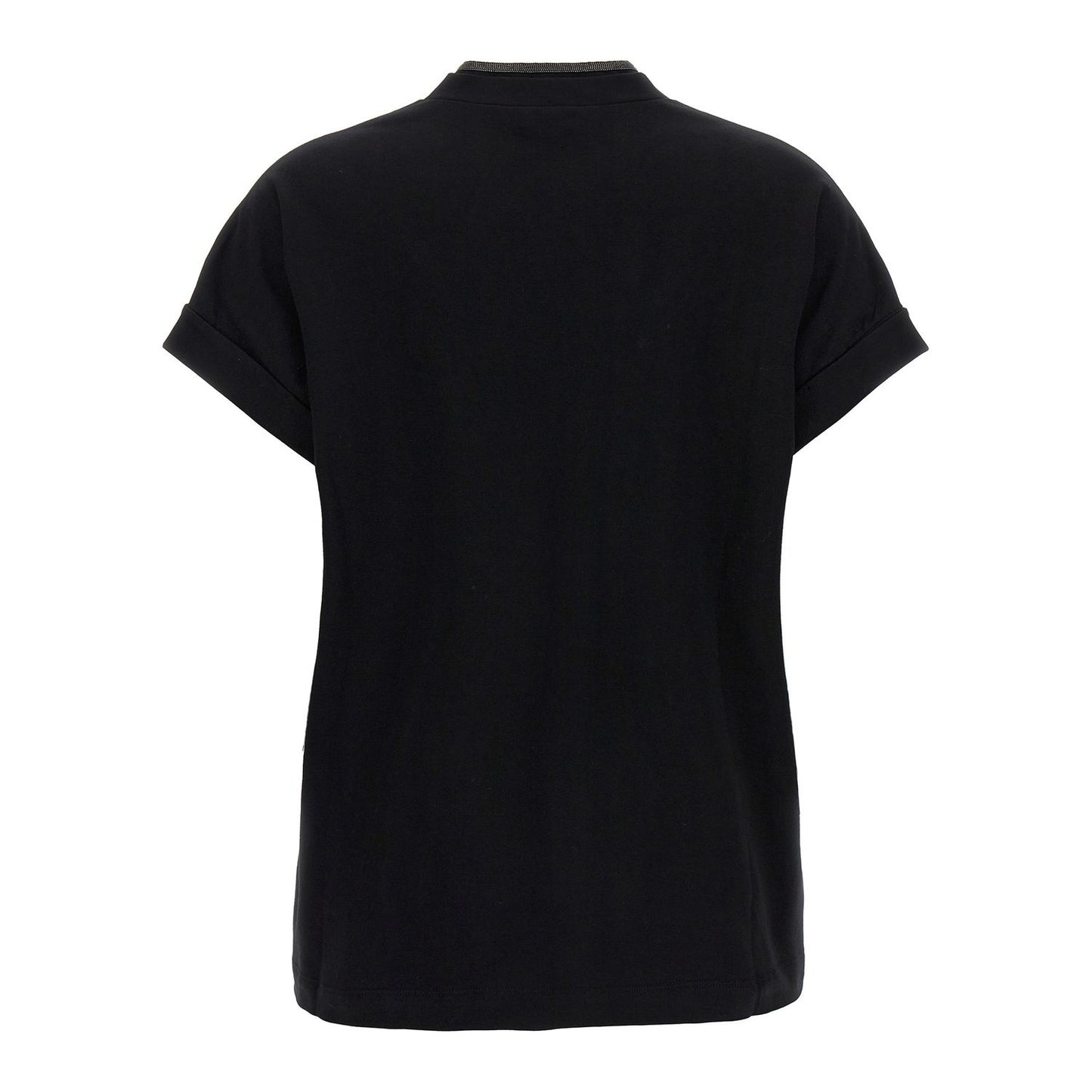 Brunello Cucinelli Black Cotton T-Shirt