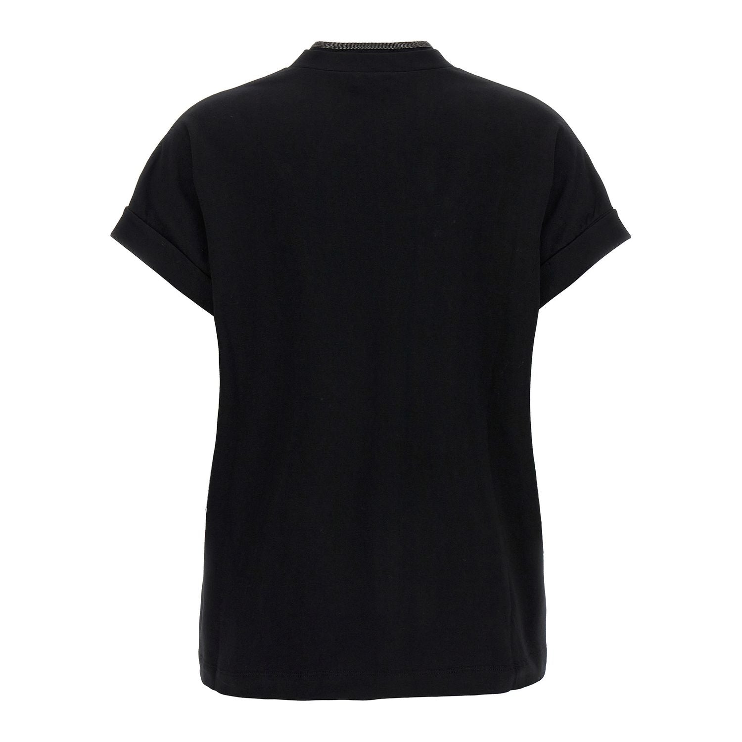 Brunello Cucinelli Black Cotton T-Shirt