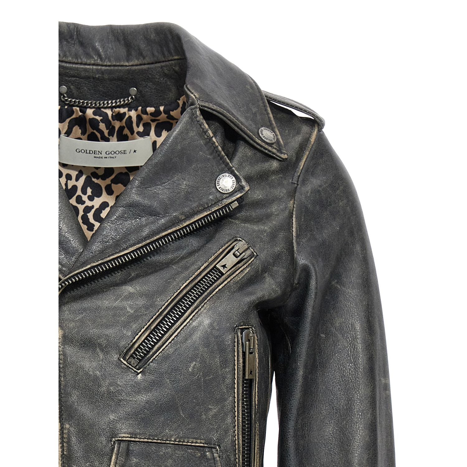 Golden Goose Black Cowhide Leather Jacket