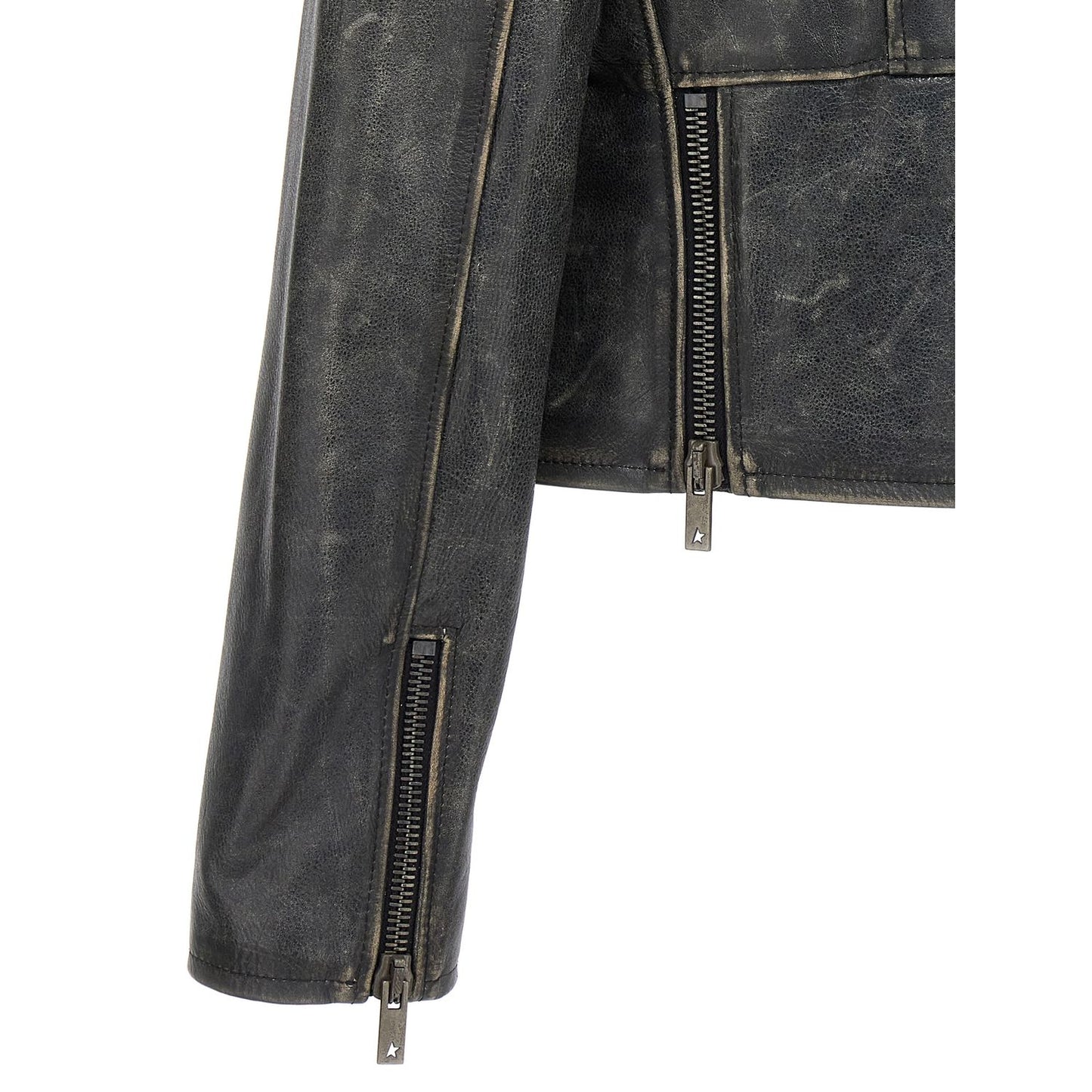 Golden Goose Black Cowhide Leather Jacket