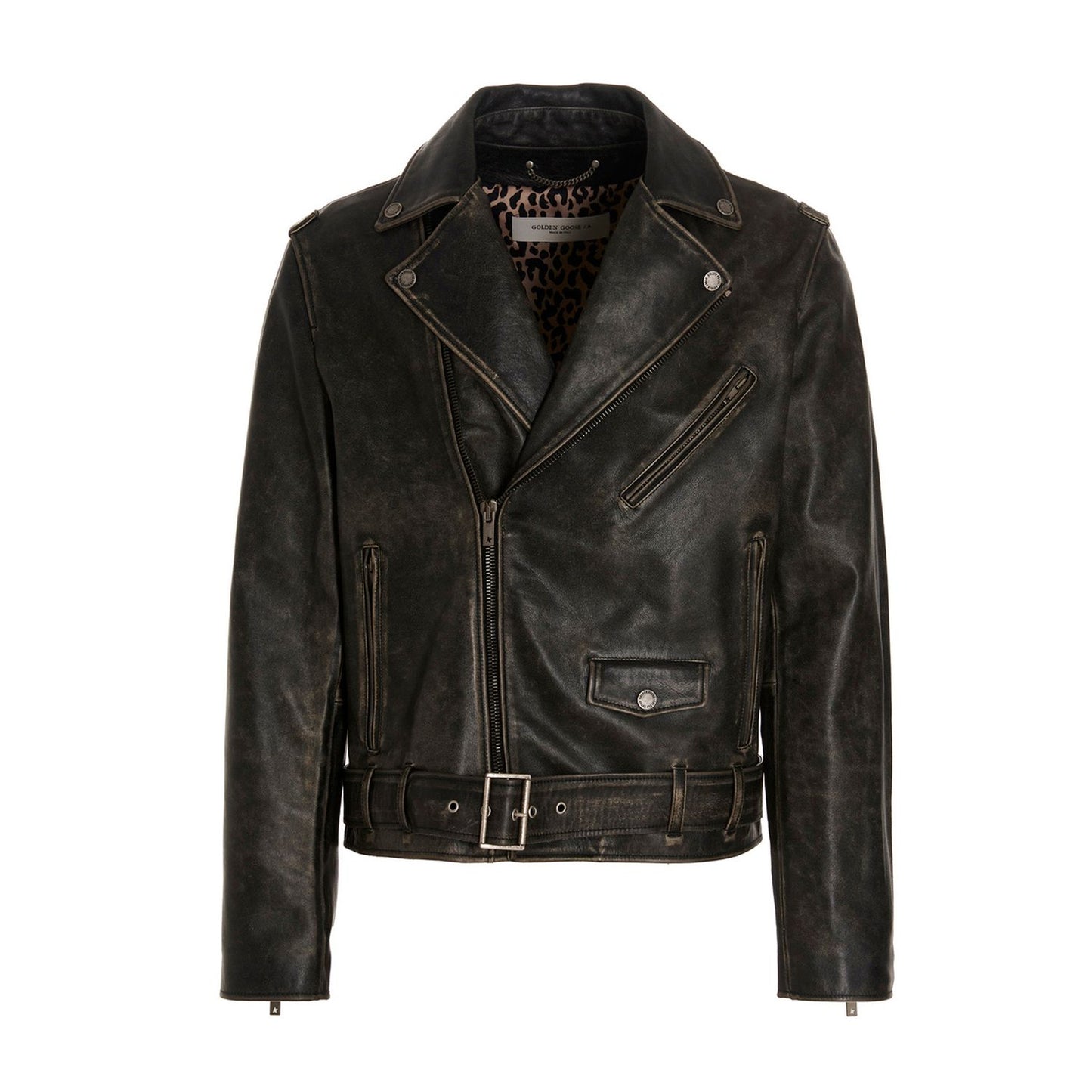 Golden Goose Black Calfskin Leather Jacket