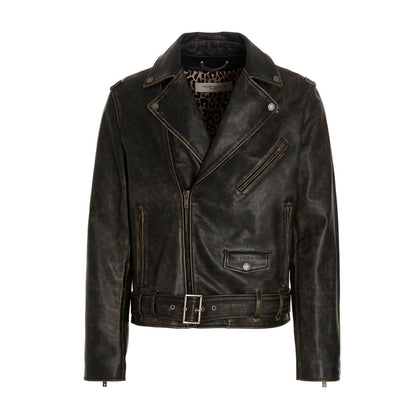 Golden Goose Black Calfskin Leather Jacket