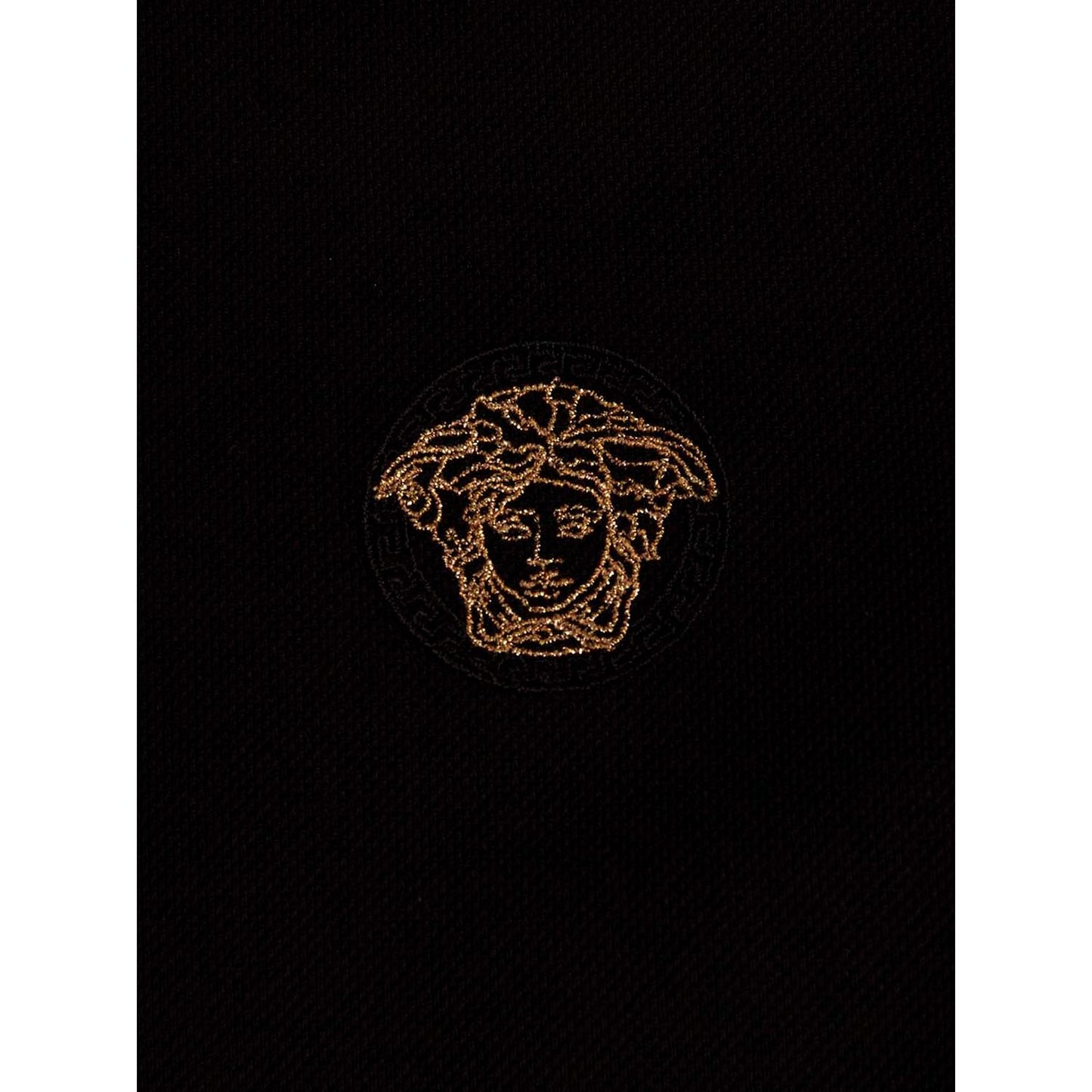 Versace Black Cotton Polo Shirt