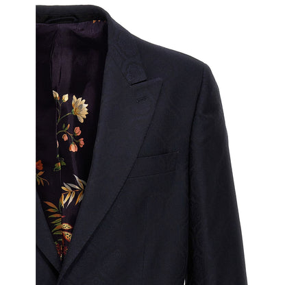 Etro Blue Cotton Blazer