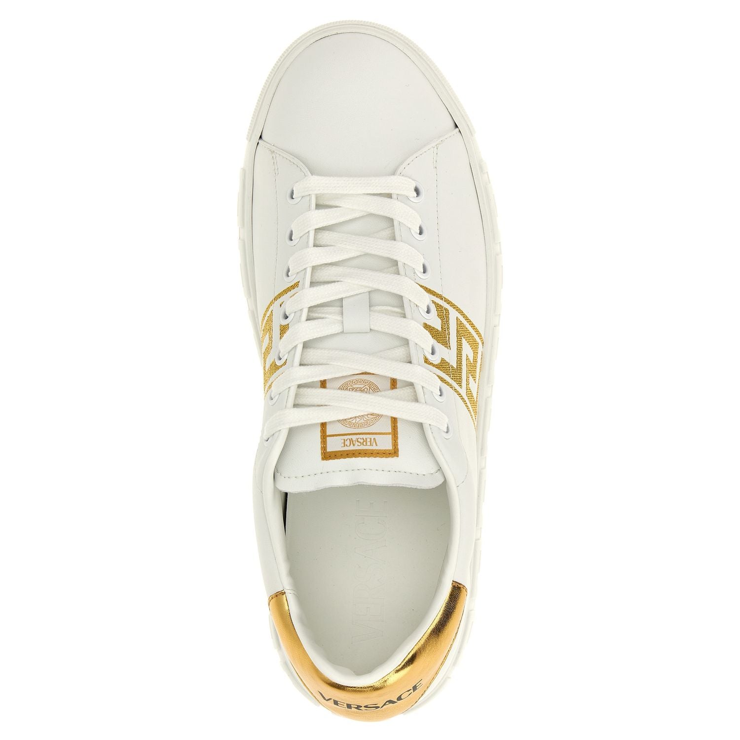 Versace Gold Polyamide Low Top Sneakers