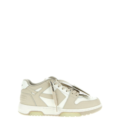 Off-White Beige Calfskin Low Top Sneakers