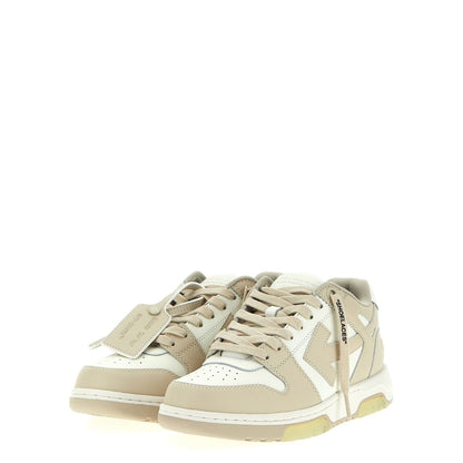 Off-White Beige Calfskin Low Top Sneakers