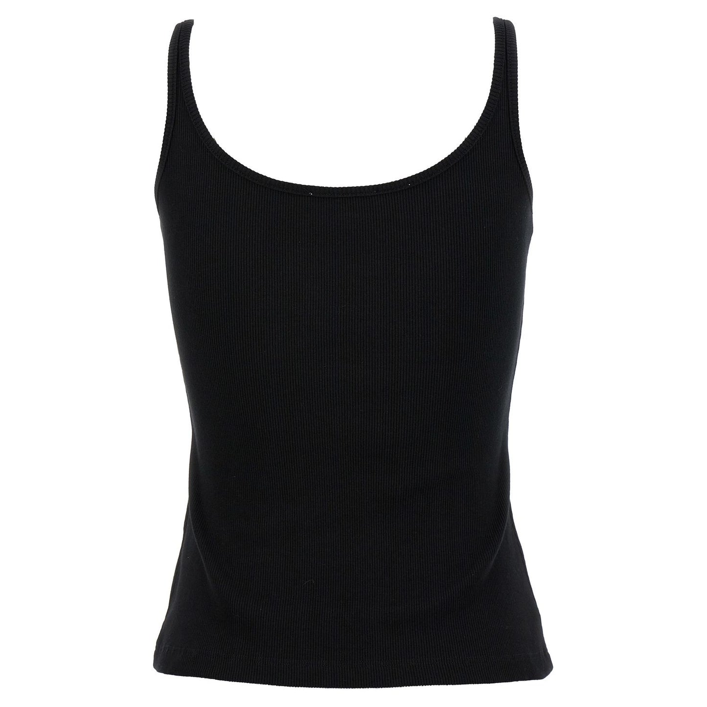 Off-White Black Cotton Sleeveles T-Shirt