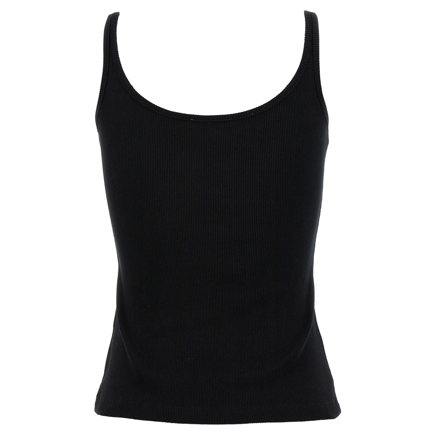 Off-White Black Cotton Sleeveles T-Shirt