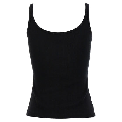 Off-White Black Cotton Sleeveles T-Shirt