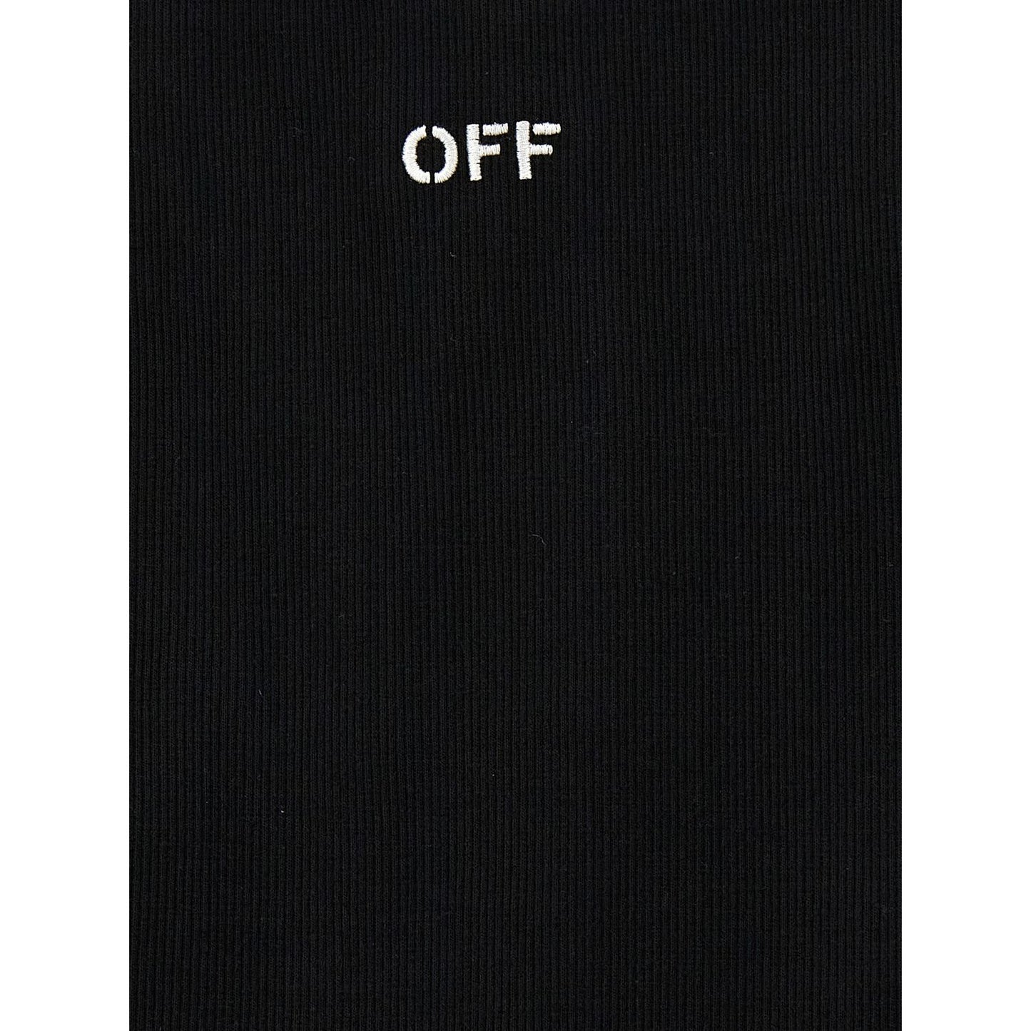 Off-White Black Cotton Sleeveles T-Shirt