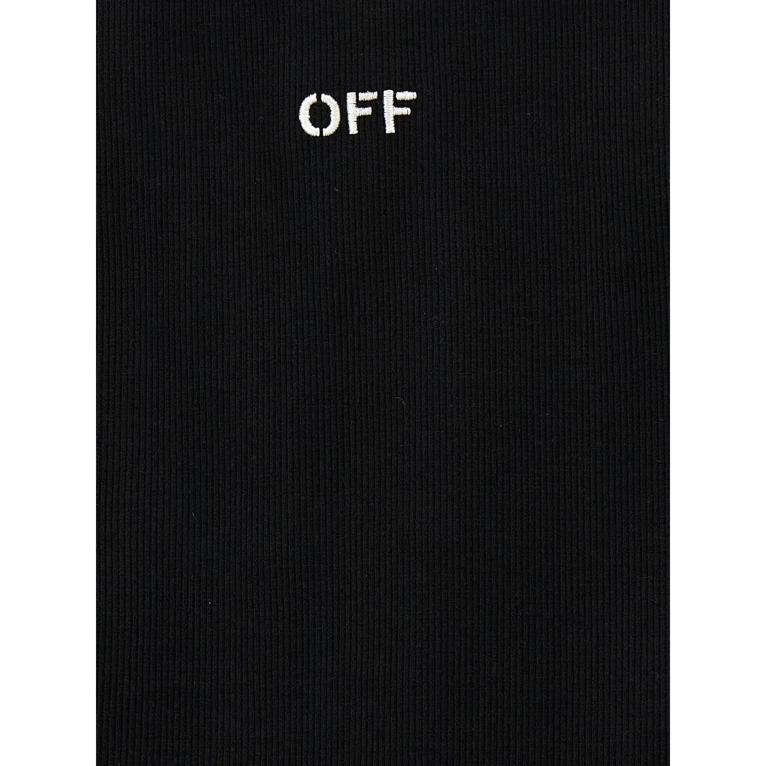 Off-White Black Cotton Sleeveles T-Shirt