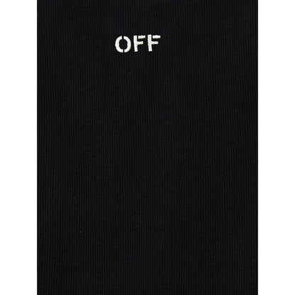 Off-White Black Cotton Sleeveles T-Shirt