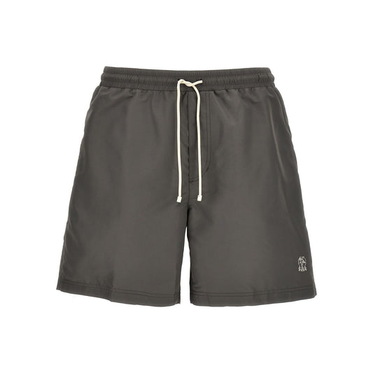 Brunello Cucinelli Gray Polyester Shorts