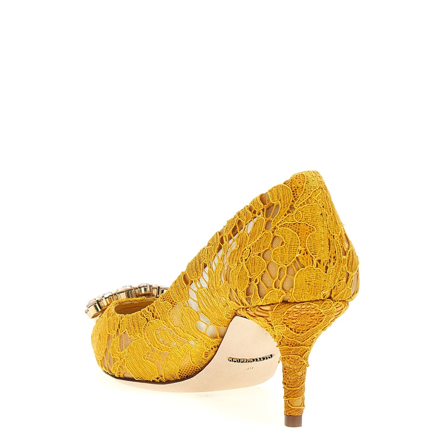 Dolce & Gabbana Bicolor Viscose Mid Heel Pumps