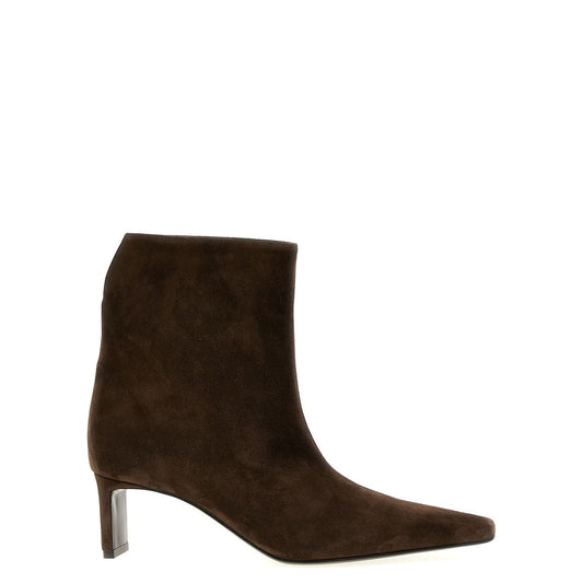 Khaite Brown Calfskin Ankle Boots