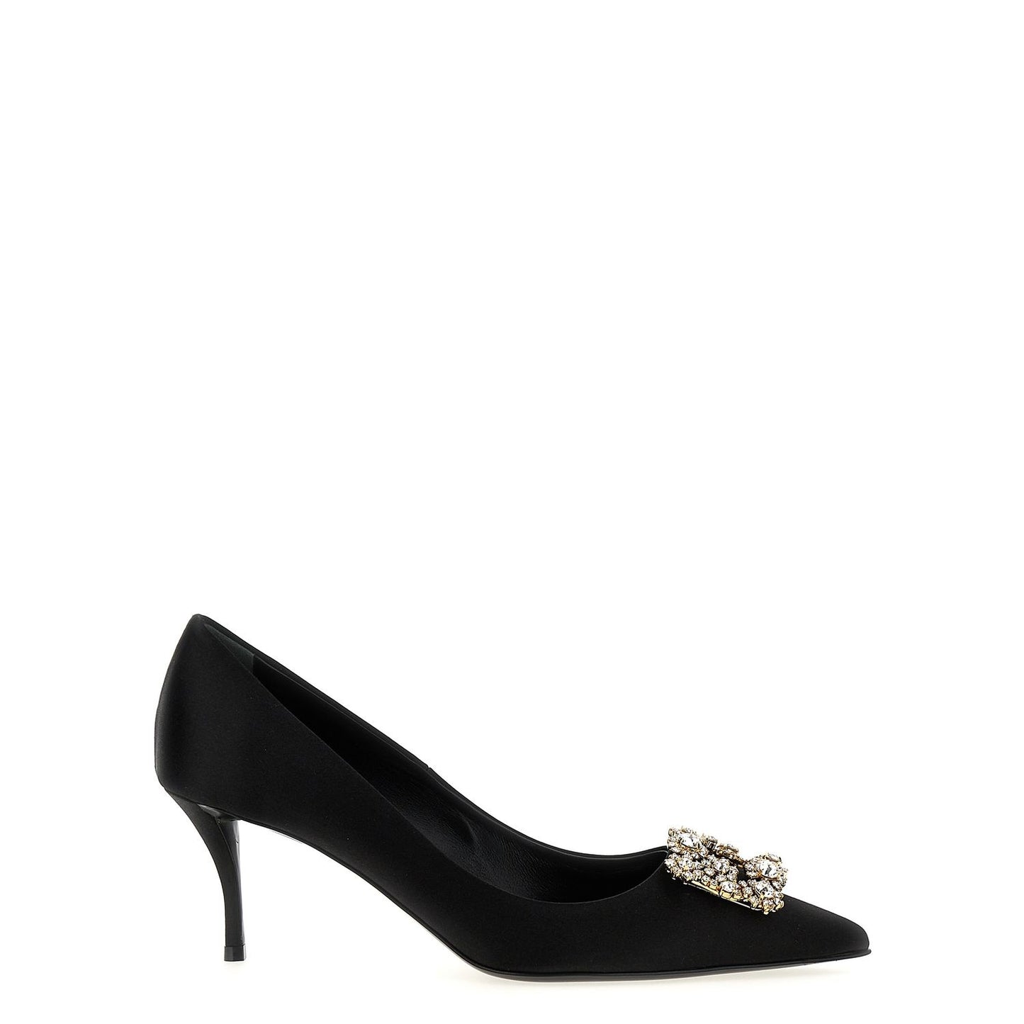 Roger Vivier Black Viscose Mid Heel Pumps