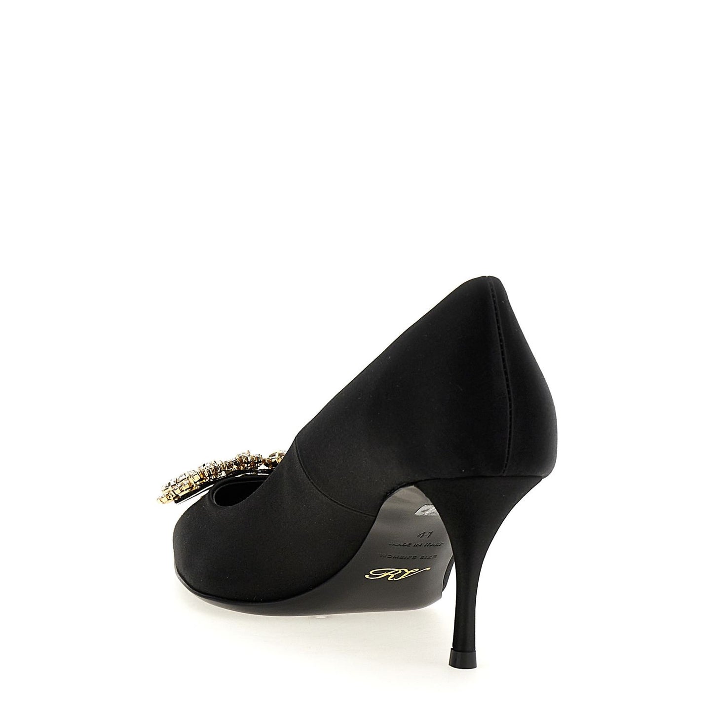 Roger Vivier Black Viscose Mid Heel Pumps