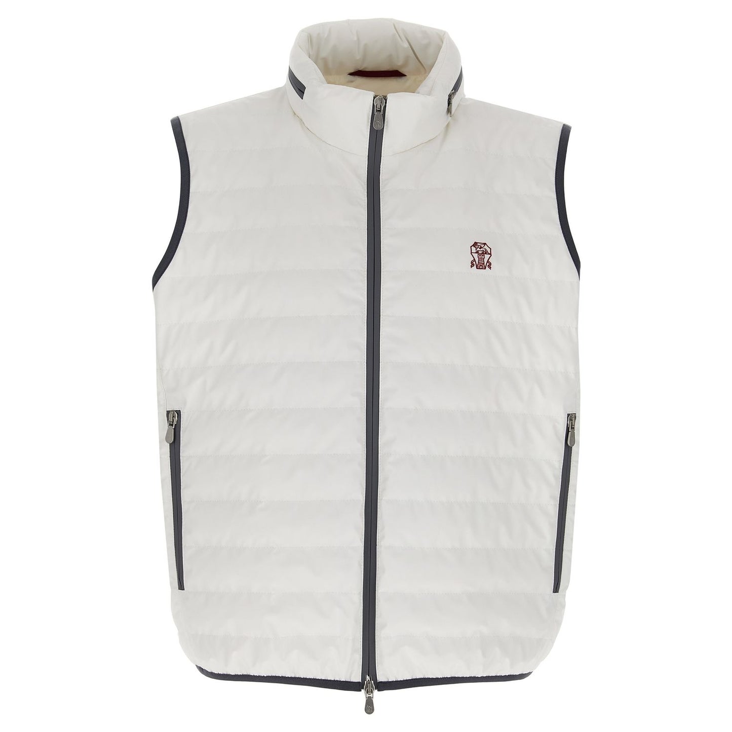 Brunello Cucinelli White Polyamide Sleeveless Jacket