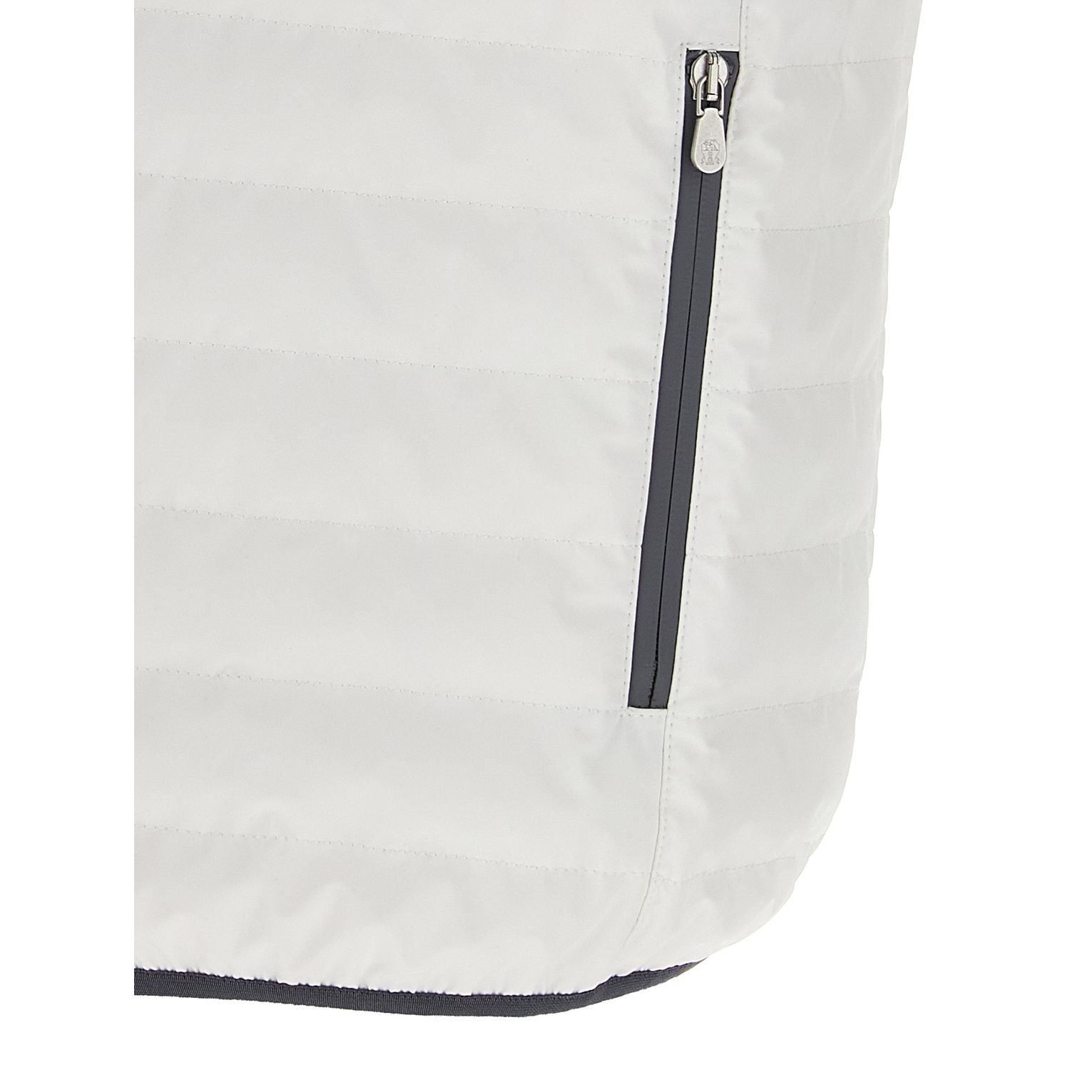 Brunello Cucinelli White Polyamide Sleeveless Jacket