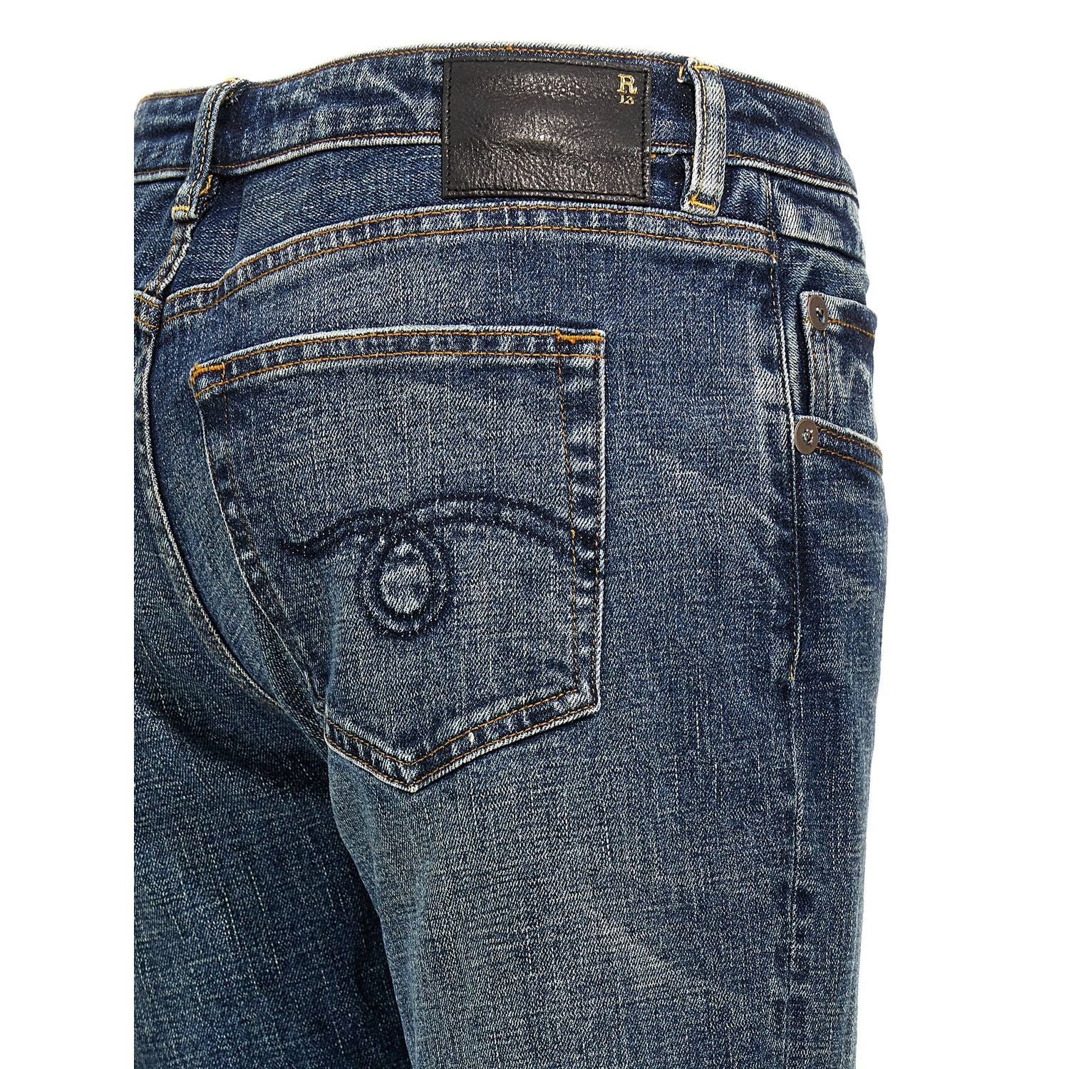 R13 Blue Cotton Flared Jeans