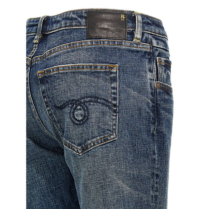 R13 Blue Cotton Flared Jeans