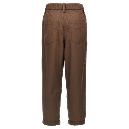 Brunello Cucinelli Brown Cotton Casual Pants