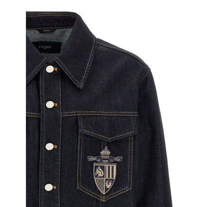 Fendi Blue Cotton Denim Jacket